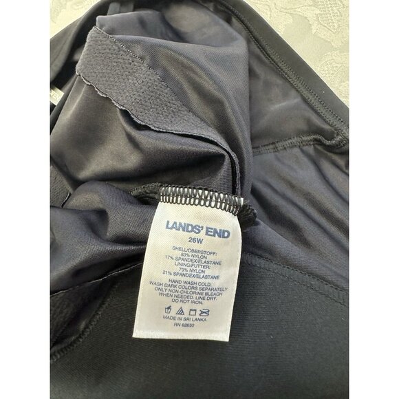 Lands End Size 26W Tummy Control One Shoulder One Piece Swimsuit Black Slimming - Picture 4 of 6